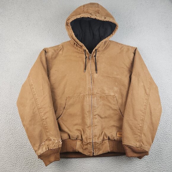 Lincoln Other - Canvas Active Workwear Hooded Jacket Mens Extra Large Quilted Distress Bomber
